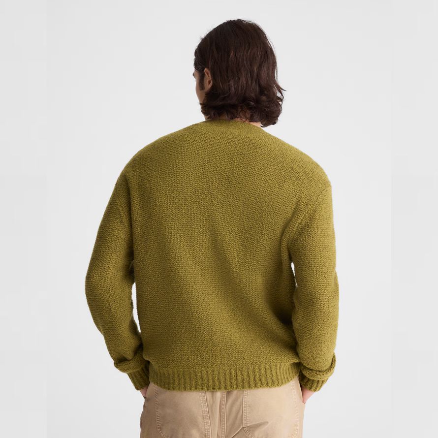 mens madewell bouclé cardigan green