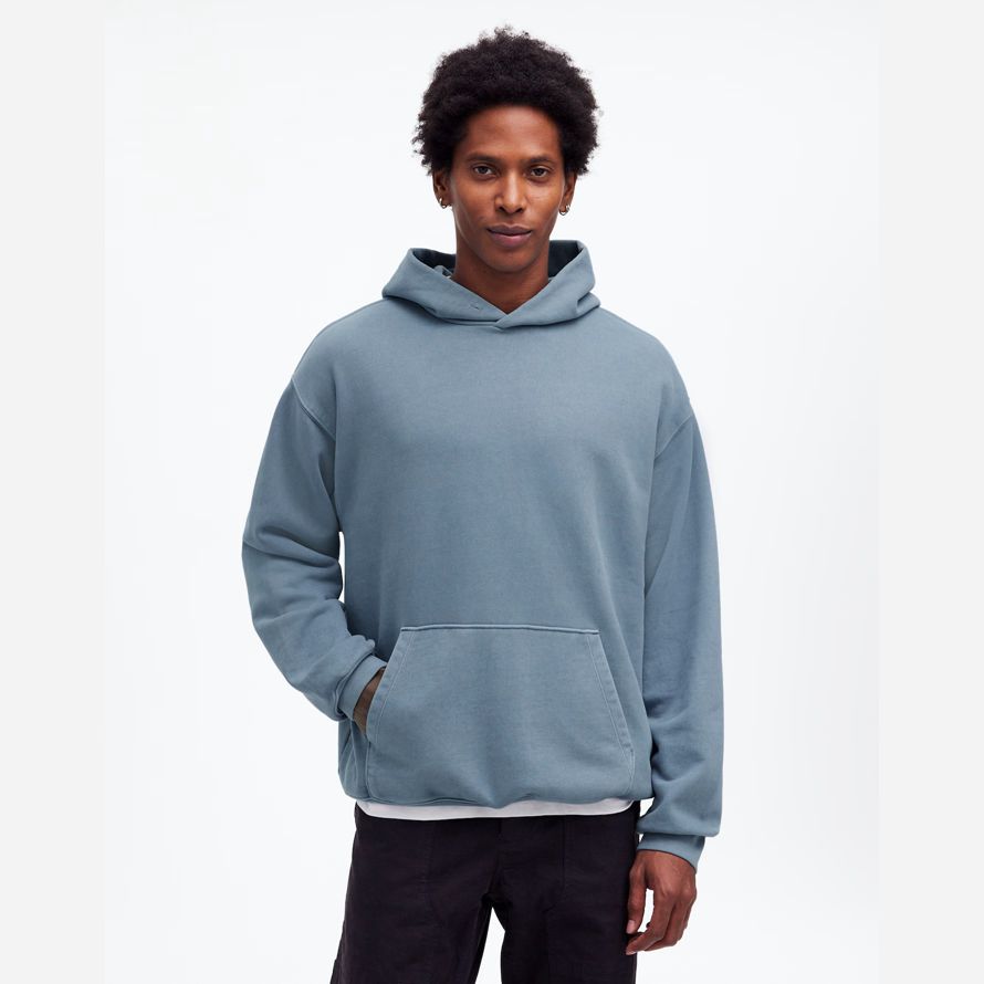 blue grey mens madewell the mccarren midweight hoodie