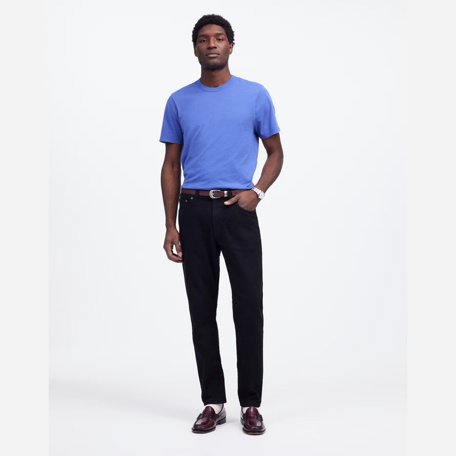 black mens madewell athletic slim coolmax jeans