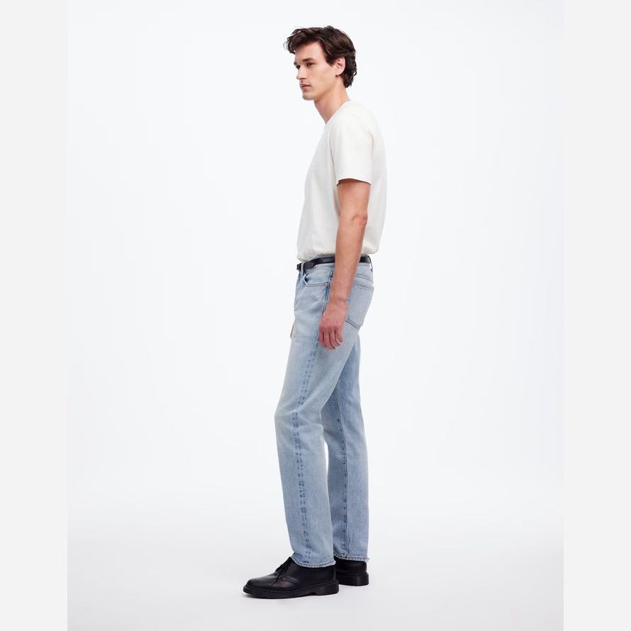light blue madewell the 1991 straight-leg selvedge mens jeans