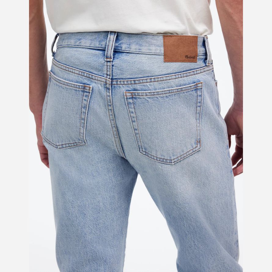 light blue madewell the 1991 straight-leg selvedge mens jeans