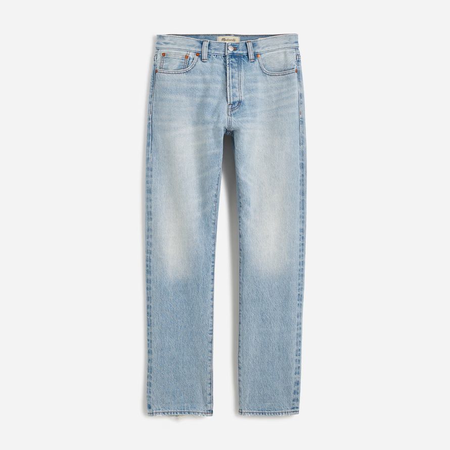 light blue madewell the 1991 straight-leg selvedge mens jeans