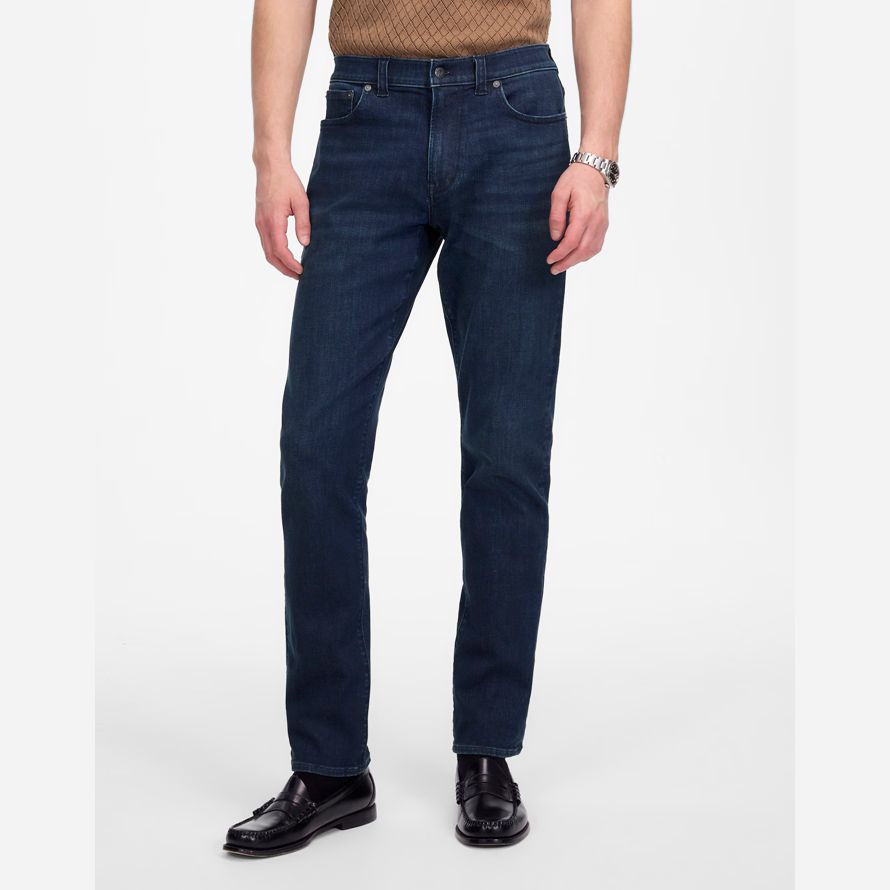 dark blue madewell athletic slim coolmax mens jeans