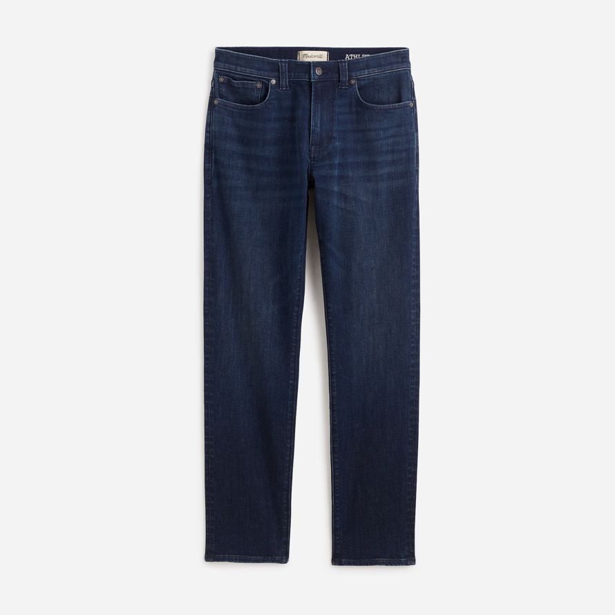 dark blue madewell athletic slim coolmax mens jeans