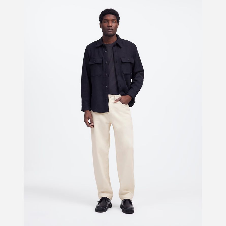 mens madewell the 1991 loose straight jeans cream