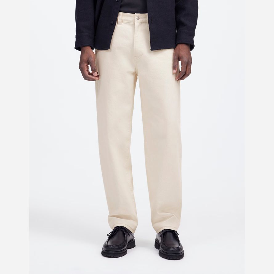 mens madewell the 1991 loose straight jeans cream