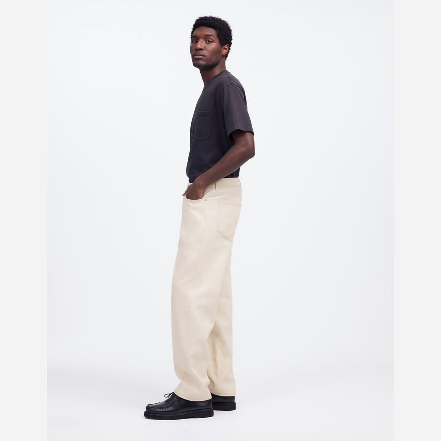 mens madewell the 1991 loose straight jeans cream