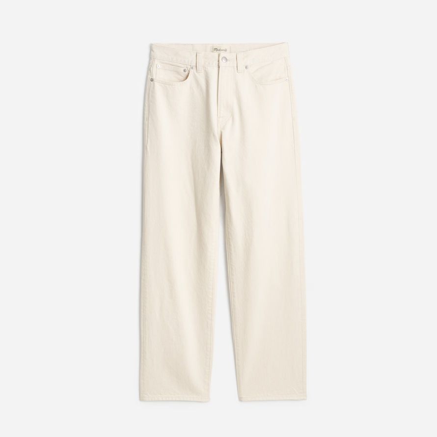 mens madewell the 1991 loose straight jeans cream
