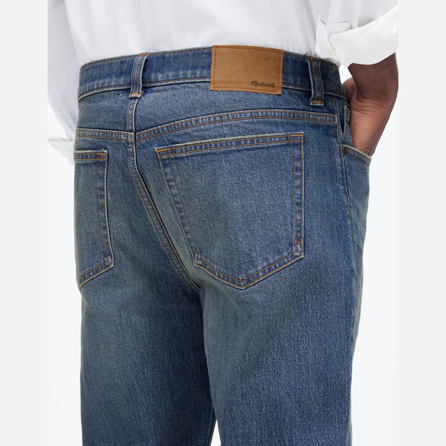 mens madewell the 1991 straight-leg jeans dark blue