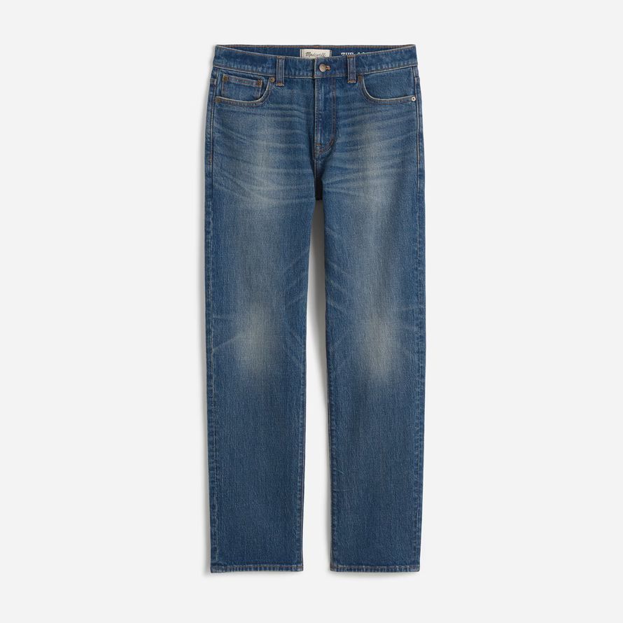 mens madewell the 1991 straight-leg jeans dark blue