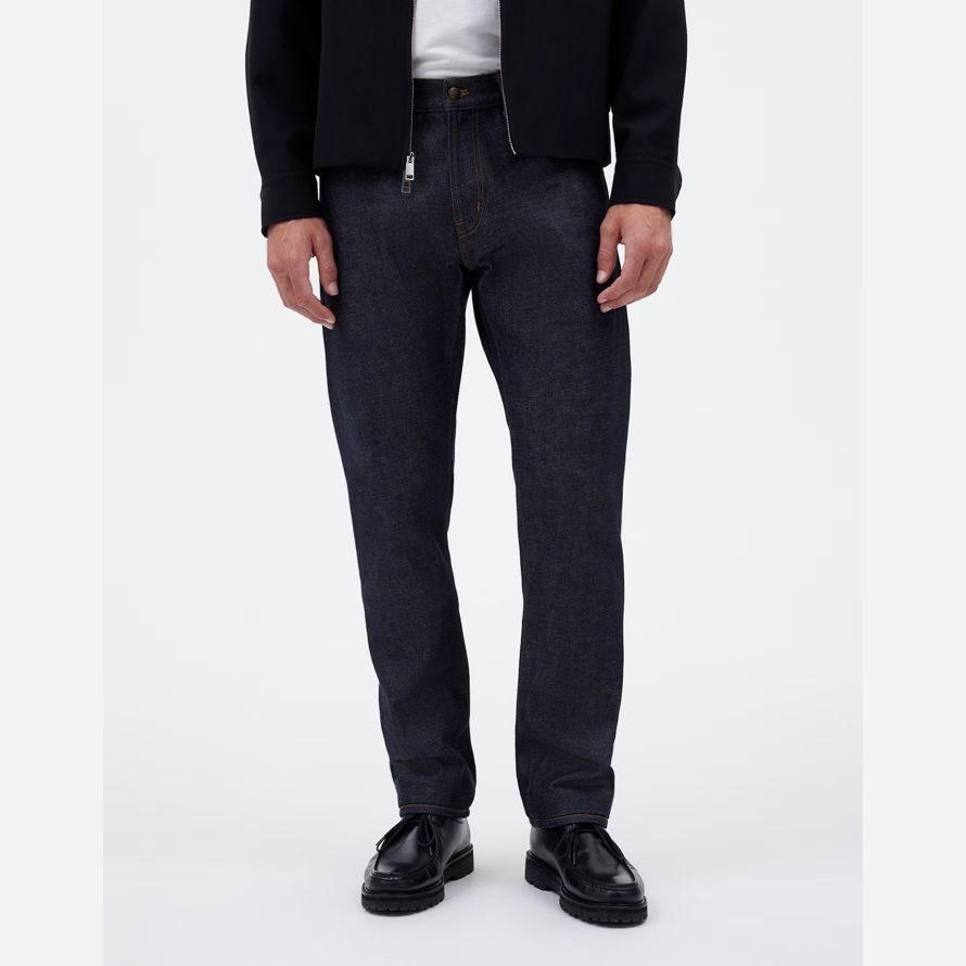 madewell the 1991 straight-leg selvedge mens jeans dark blue