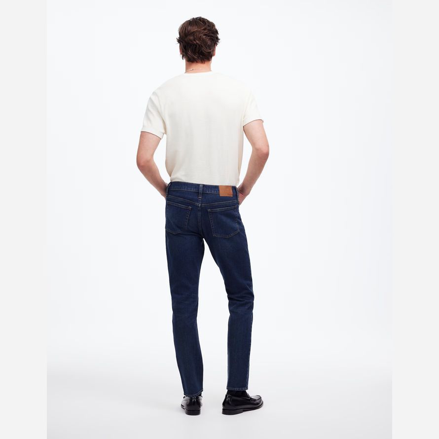 dark blue mens madewell slim jeans