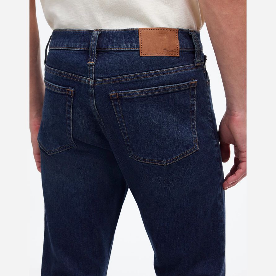 dark blue mens madewell slim jeans