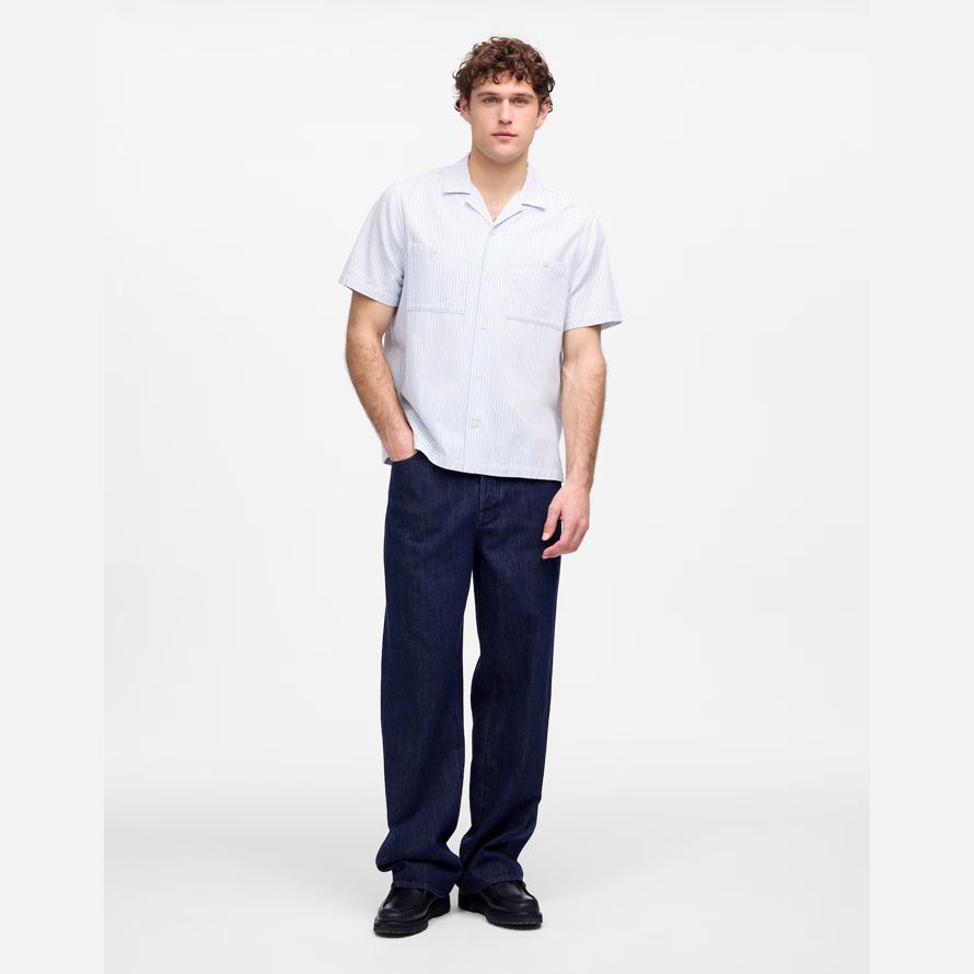 dark blue mens madewell the wide-leg jeans