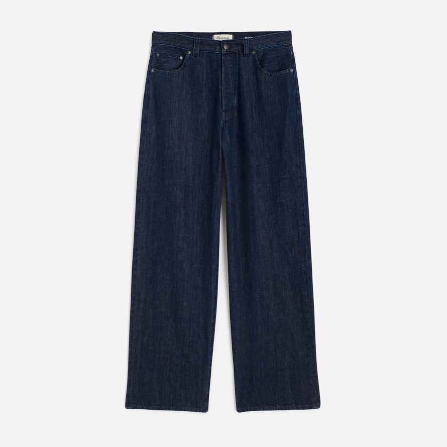 dark blue mens madewell the wide-leg jeans