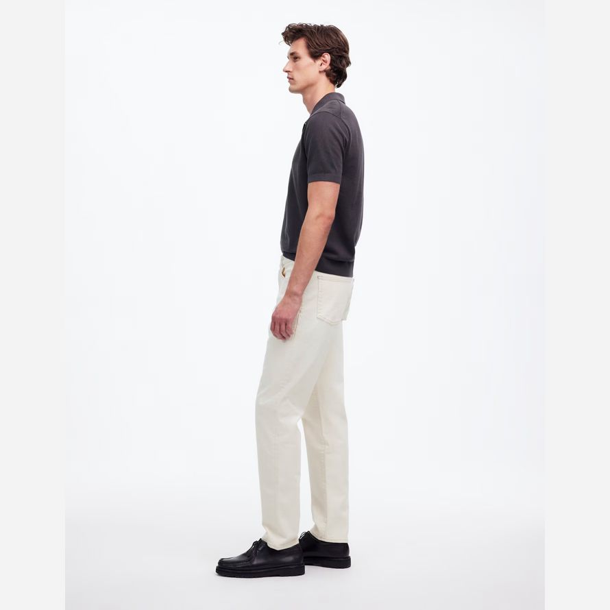 cream madewell relaxed taper mens jeans