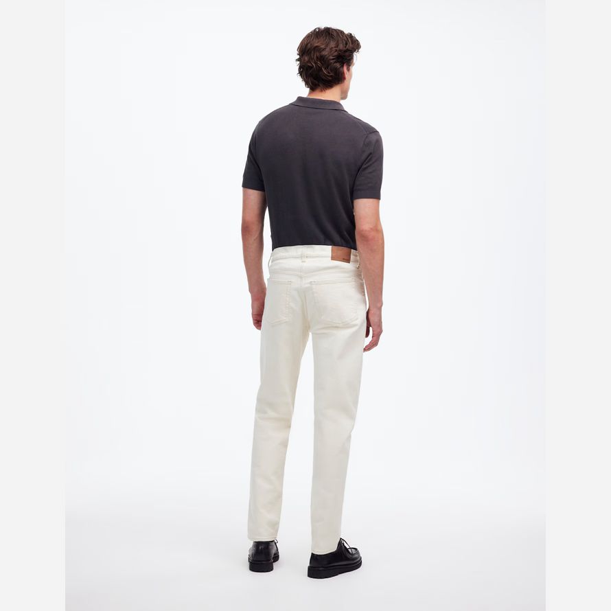 cream madewell relaxed taper mens jeans