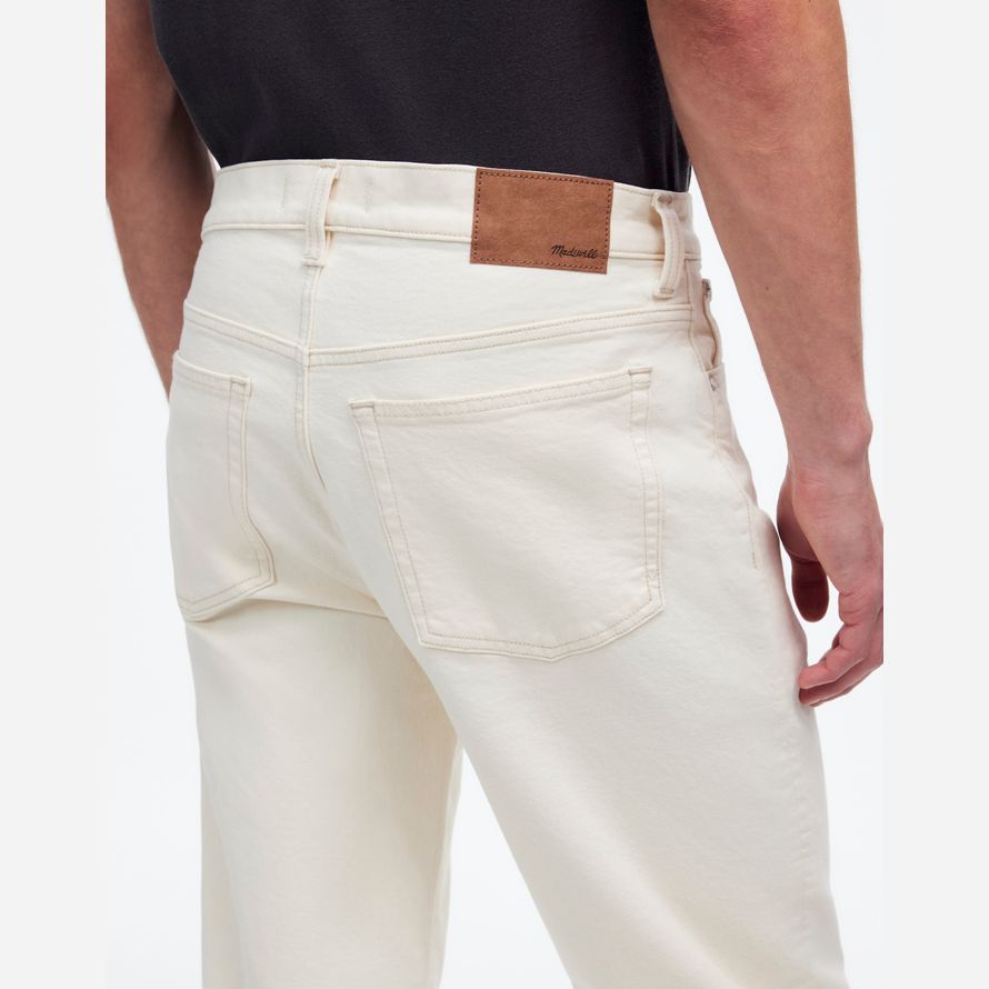 cream madewell relaxed taper mens jeans