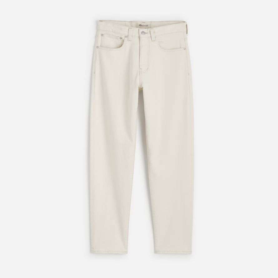 cream madewell relaxed taper mens jeans