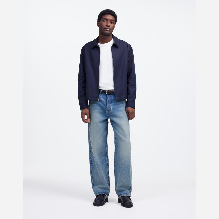 blue madewell the wide-leg mens jeans