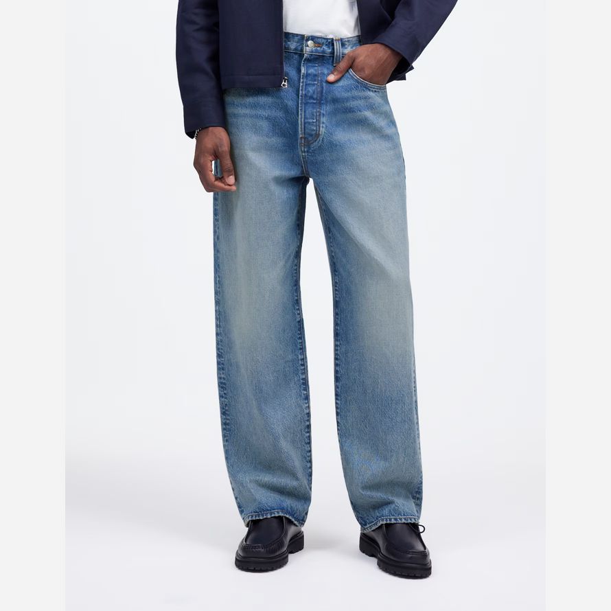 blue madewell the wide-leg mens jeans