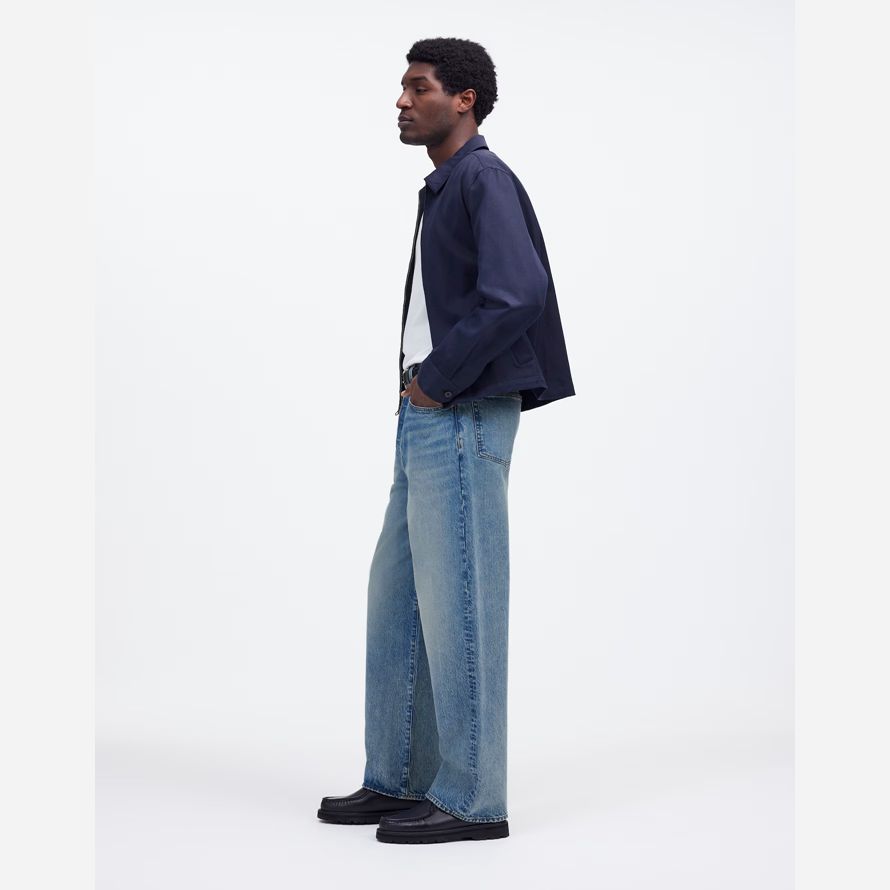blue madewell the wide-leg mens jeans
