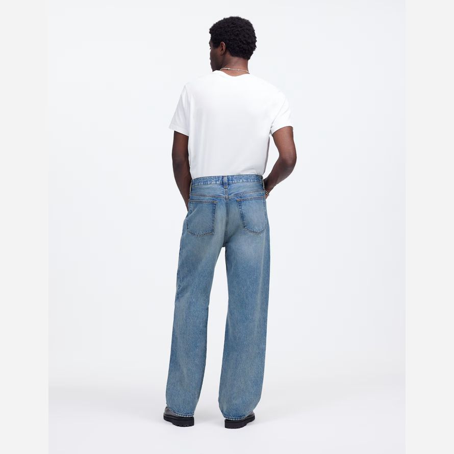 blue madewell the wide-leg mens jeans