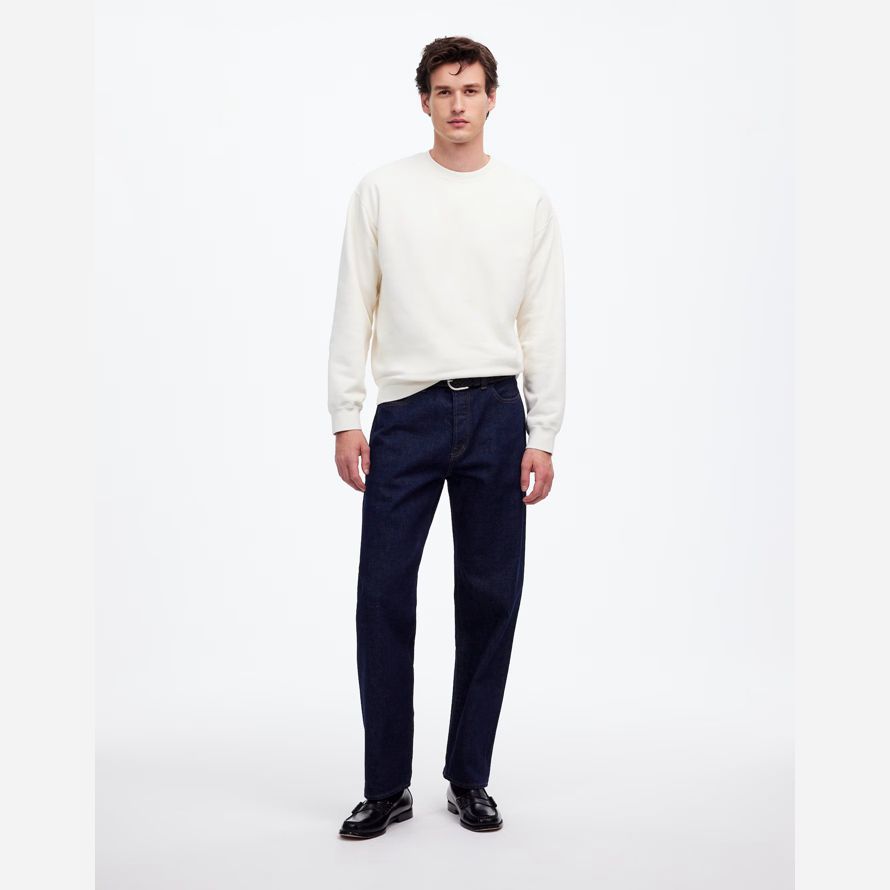 mens madewell the 1991 loose straight jeans dark blue