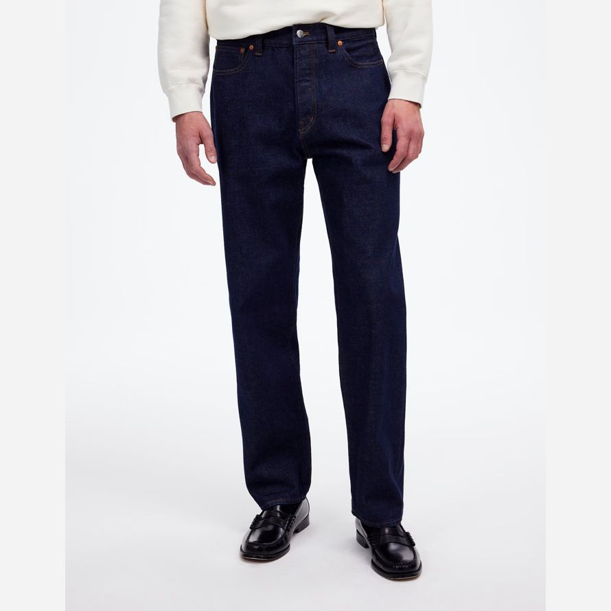 mens madewell the 1991 loose straight jeans dark blue