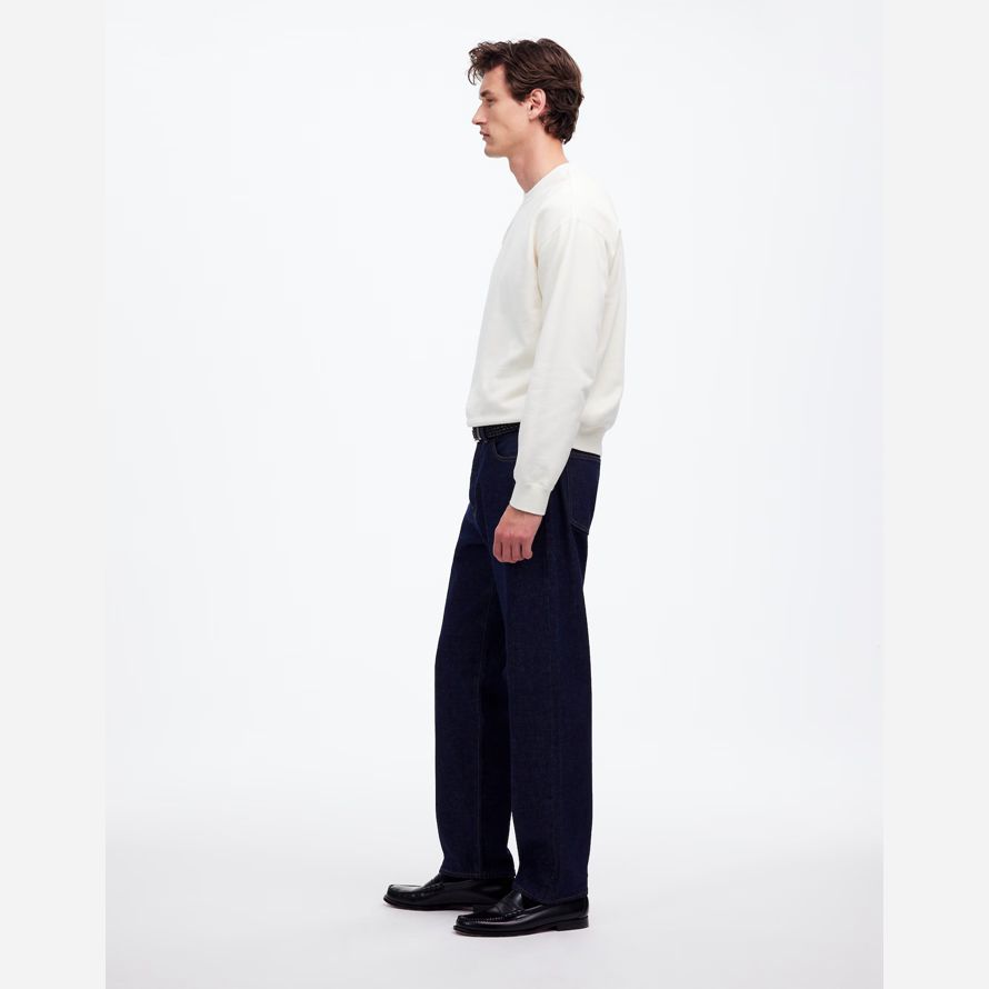 mens madewell the 1991 loose straight jeans dark blue
