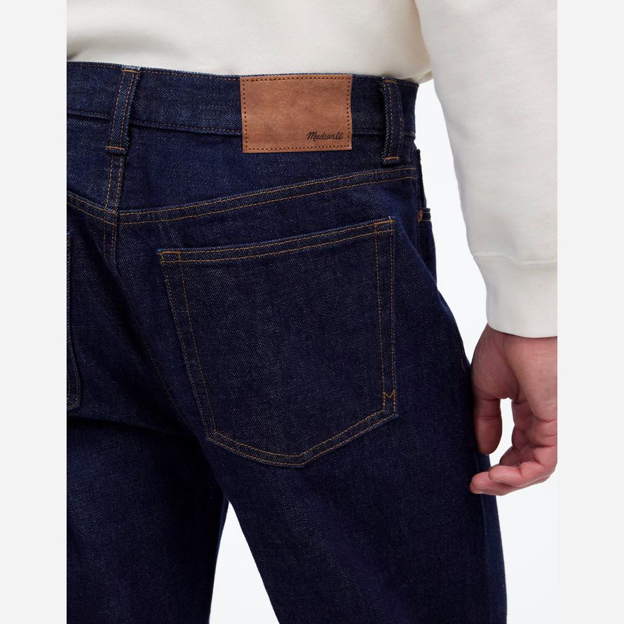 mens madewell the 1991 loose straight jeans dark blue