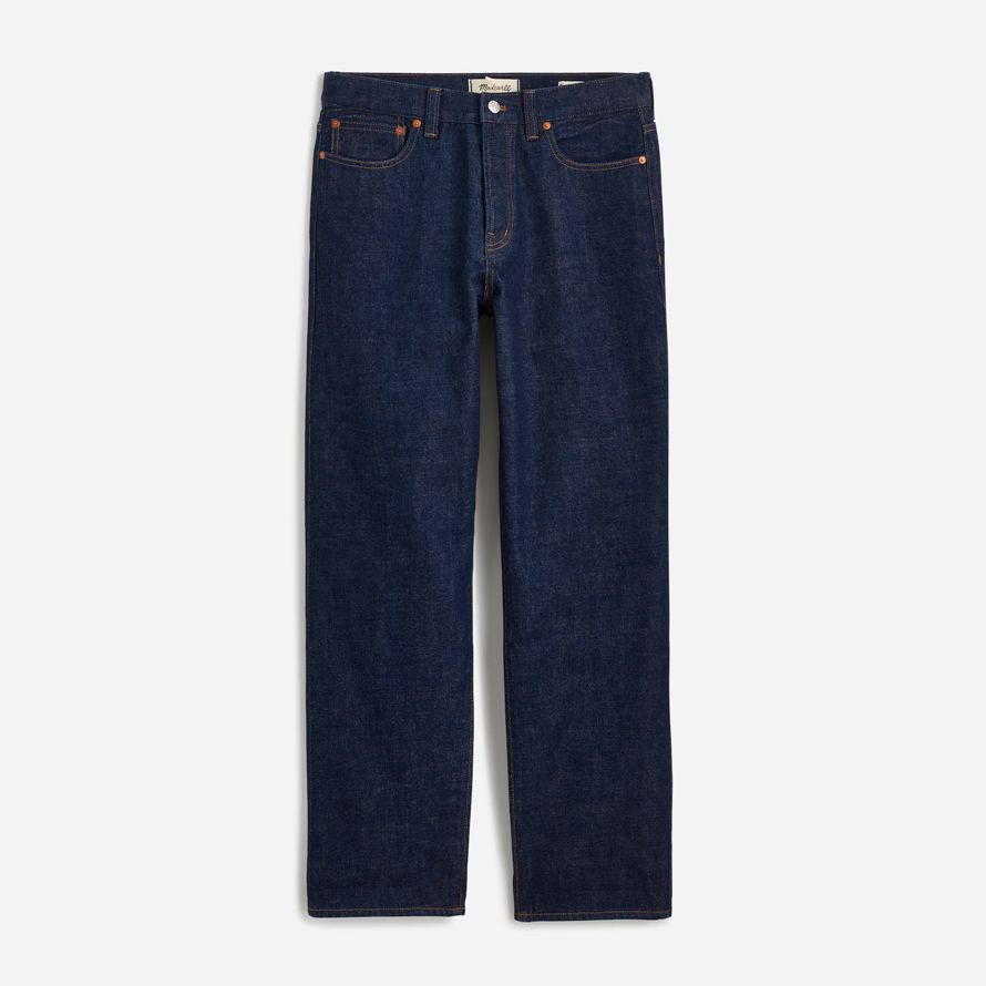 mens madewell the 1991 loose straight jeans dark blue