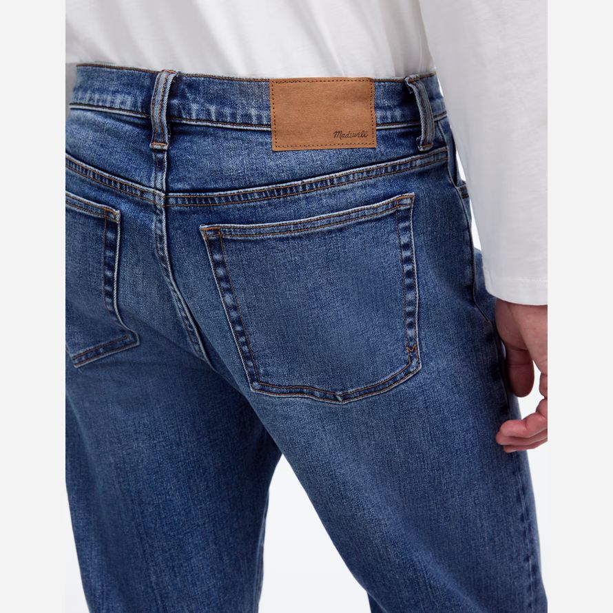 blue mens madewell the 1991 straight-leg stretch selvedge jeans