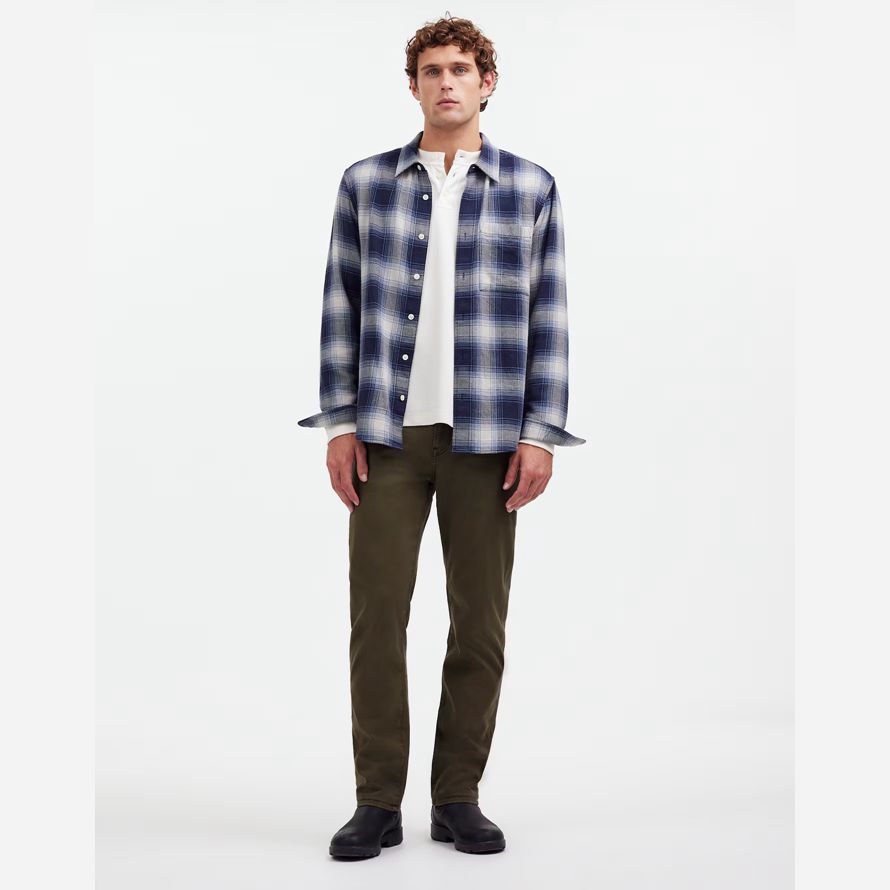 mens madewell the allday 1991 straight-leg pants dark olive