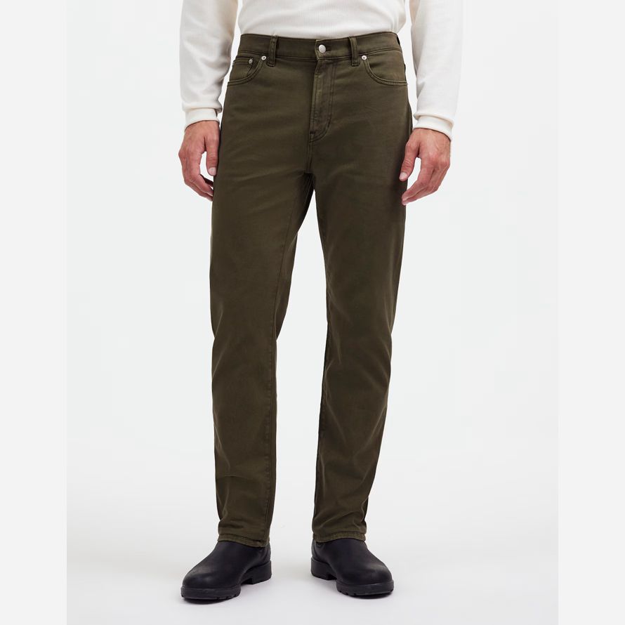 mens madewell the allday 1991 straight-leg pants dark olive