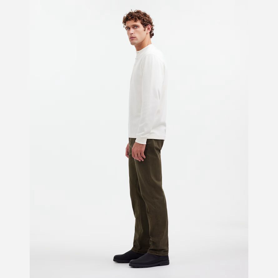 mens madewell the allday 1991 straight-leg pants dark olive