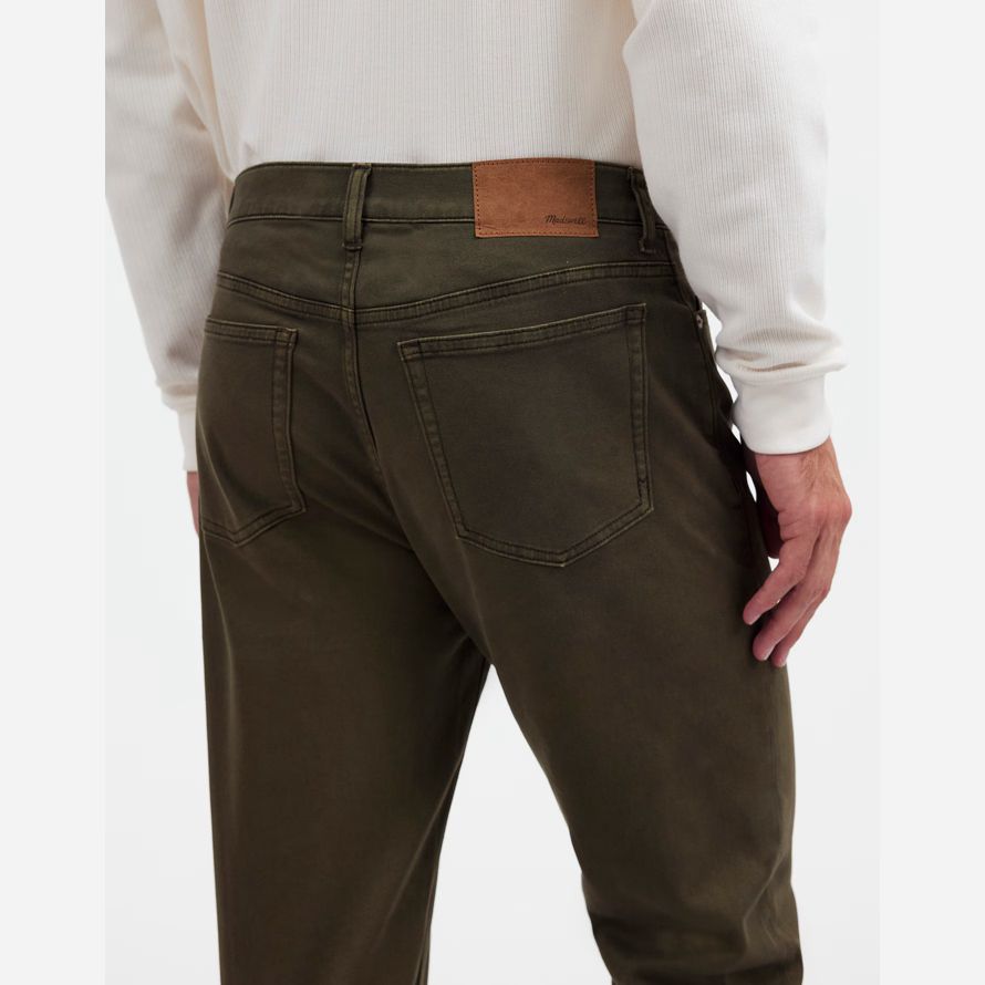 mens madewell the allday 1991 straight-leg pants dark olive
