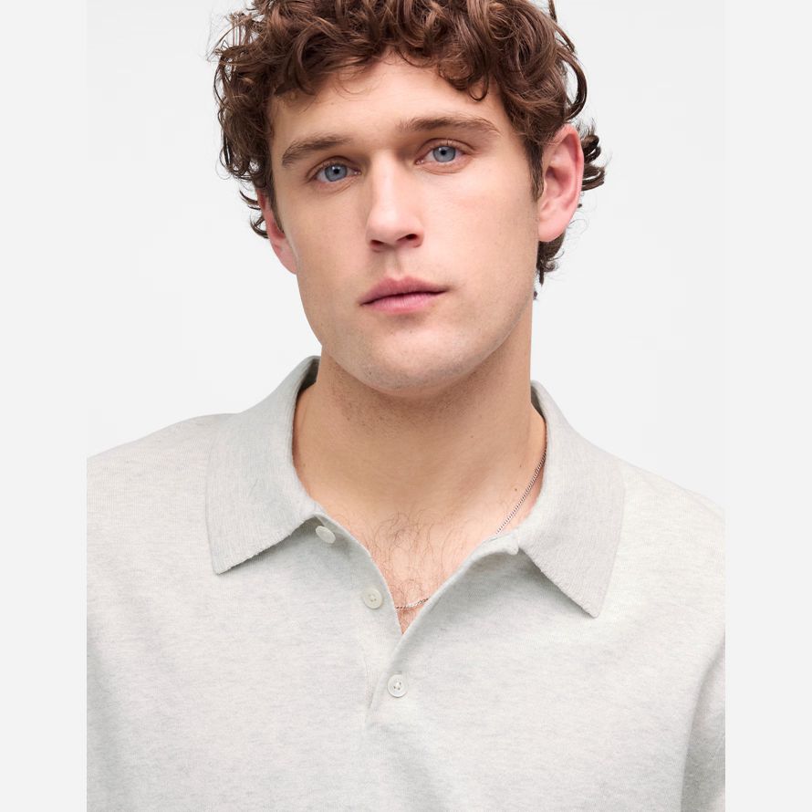 grey mens madewell three-button sweater polo