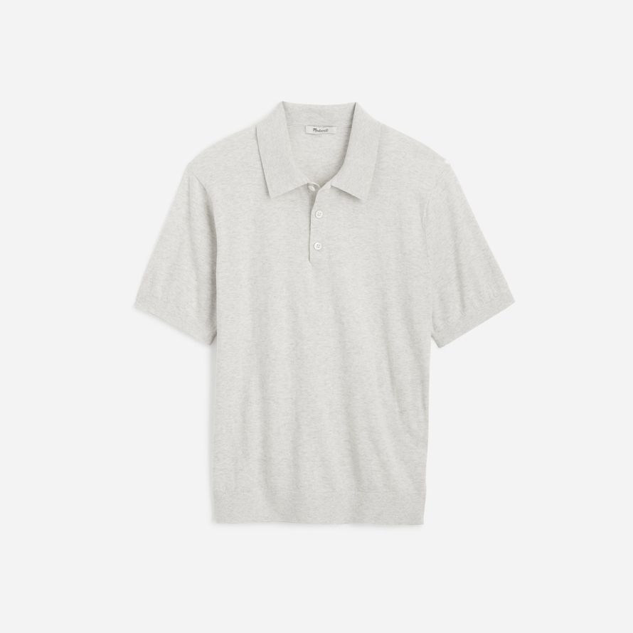 grey mens madewell three-button sweater polo