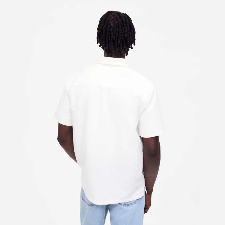 white madewell button-up short cotton-linen blend mens shirts