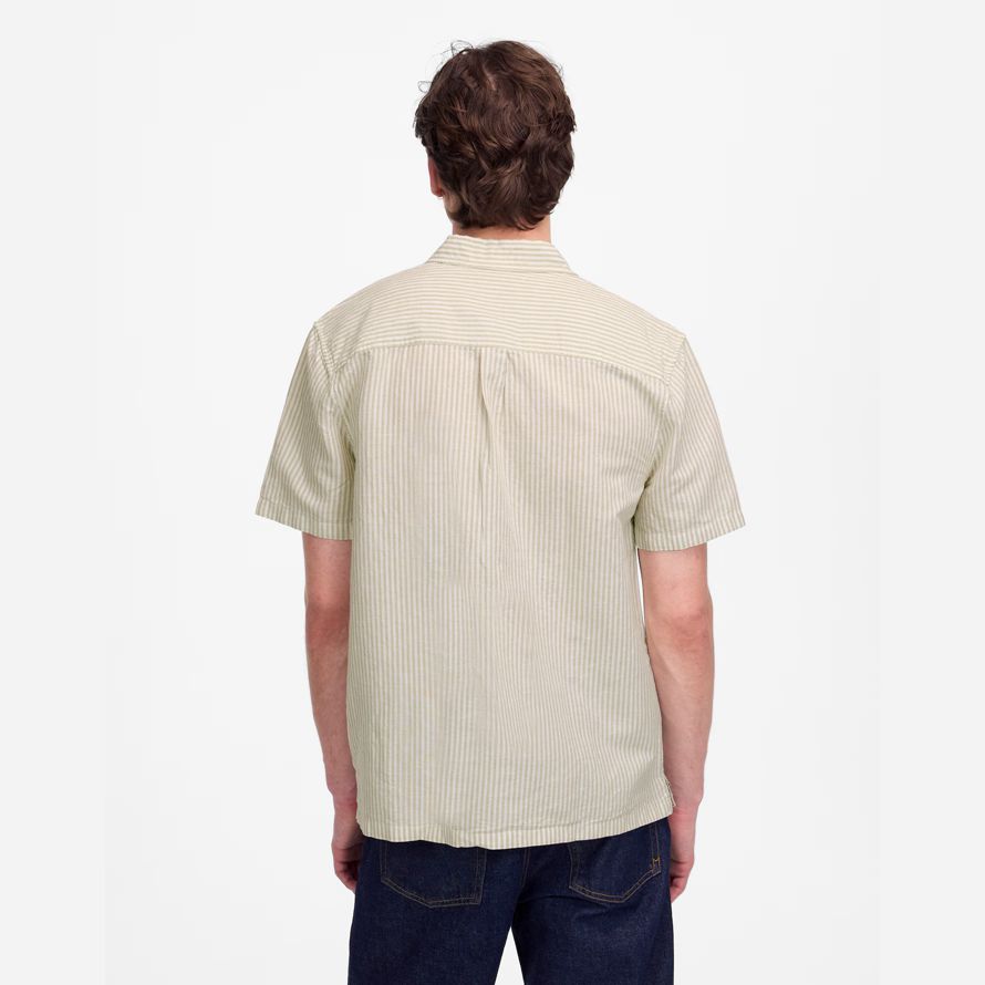 light green mens madewell button-up short cotton-linen blend shirts