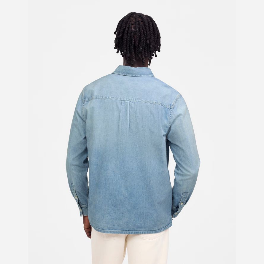 blue mens madewell work denim shirts