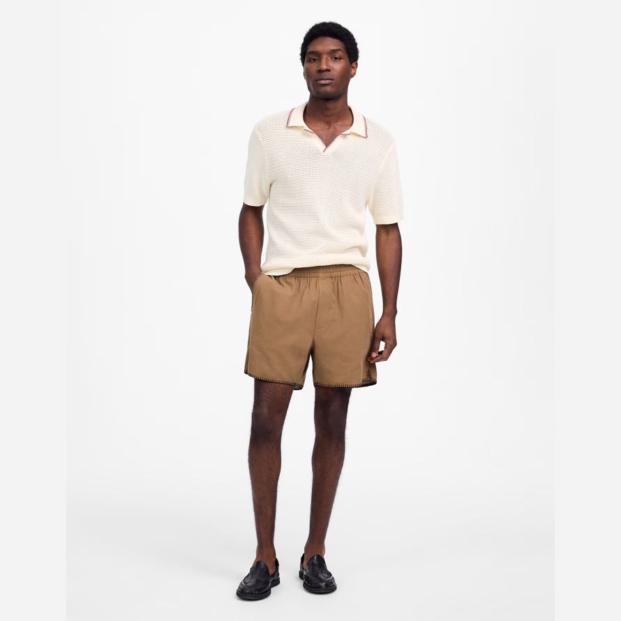 brown madewell blanket stitch everywear mens shorts