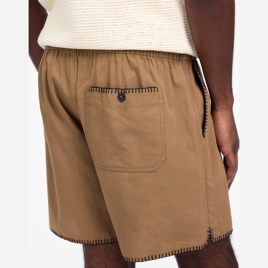 brown madewell blanket stitch everywear mens shorts