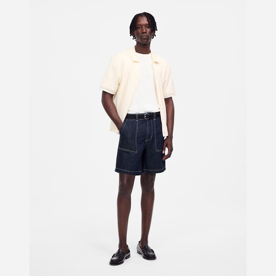 navy madewell patch pocket mens shorts
