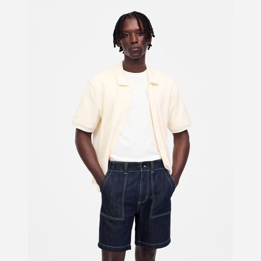 navy madewell patch pocket mens shorts