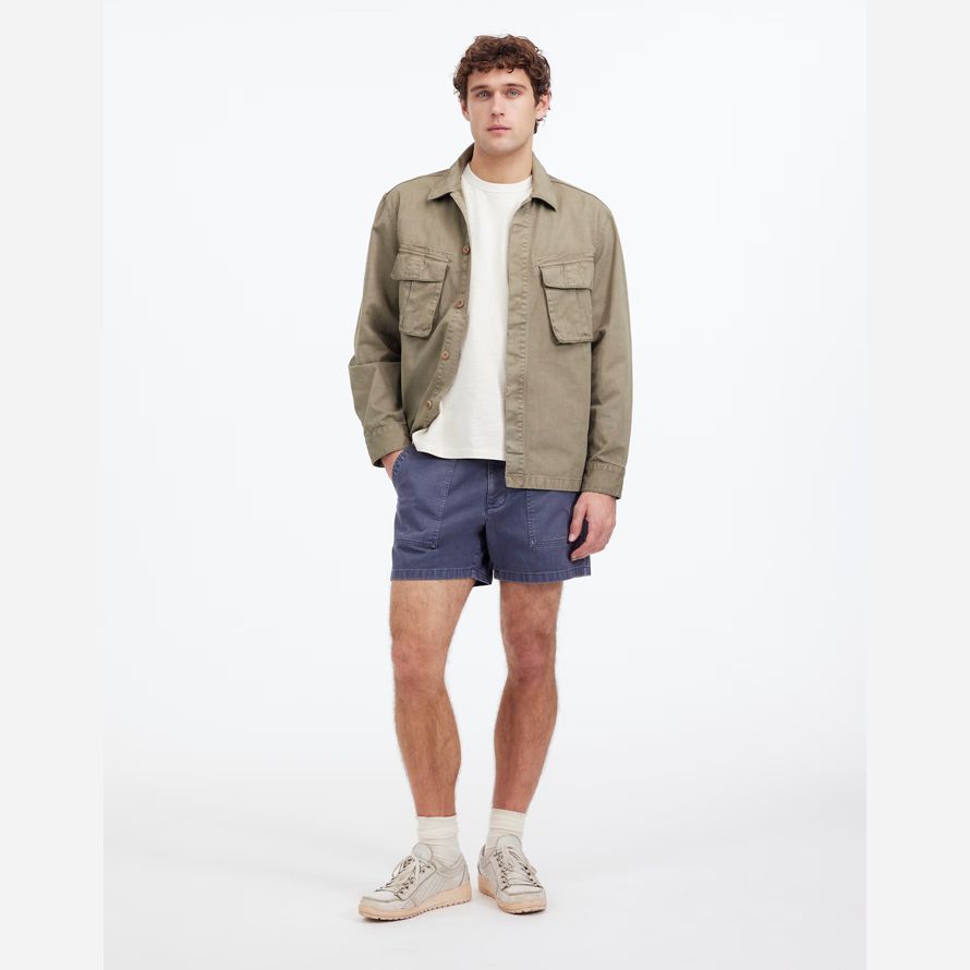 navy mens madewell fatigue cotton twill shorts