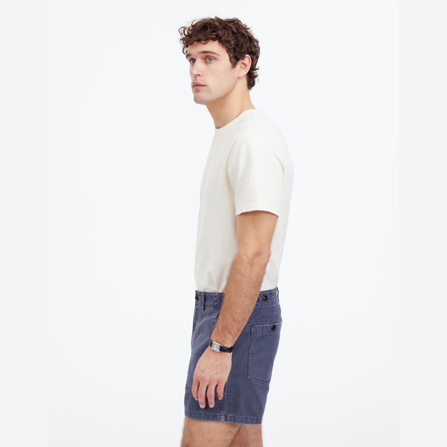 navy mens madewell fatigue cotton twill shorts
