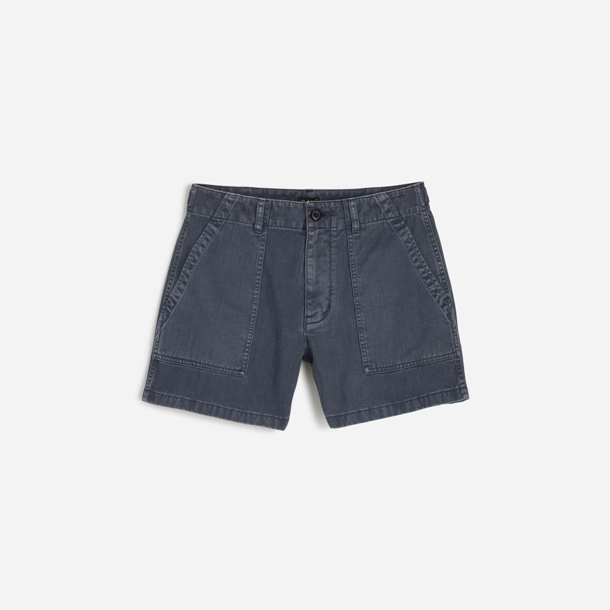 navy mens madewell fatigue cotton twill shorts