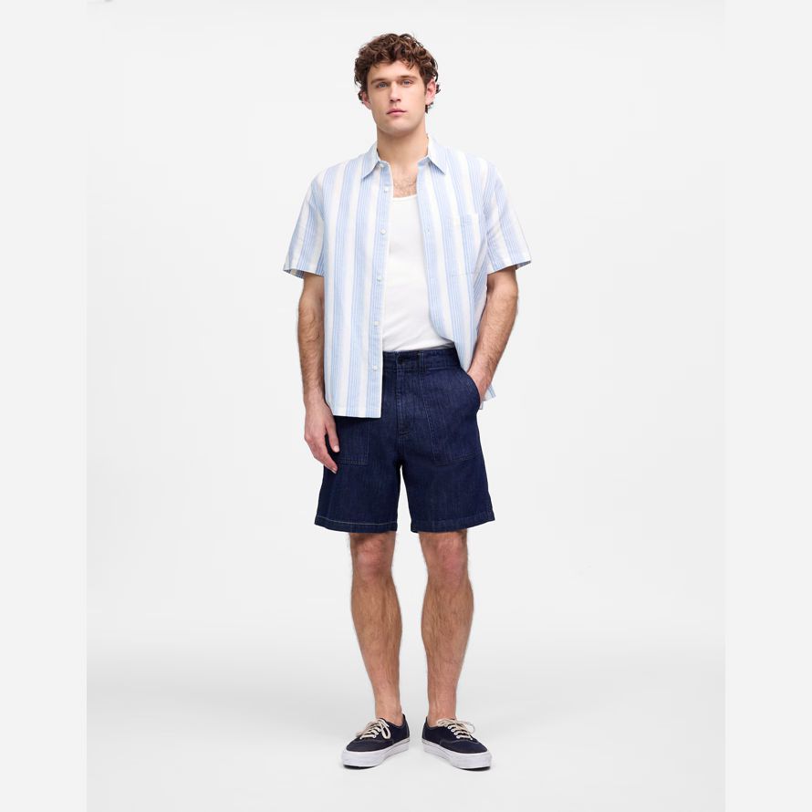 dark blue madewell patch pocket mens shorts